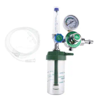 O2 Pressure Reducer Gauge Flow Meter for Oxygen Inhaler Gas Regulator CGA-540