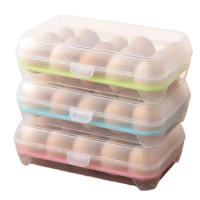 15 Cell Egg Carton PP Cases Refrigerator Cases Practical Multifunctional Wild Storage Holder Container Egg Food Crisper C5J7