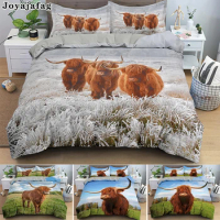 Highland Scottish Cows Duvet Cover Set Animal King Queen Comforter Covers And Pillowcase Luxury Nordic Style Bedding Set