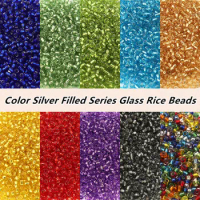 2mm 1000pcs Transparent Color Silver Filled Glass Millet Beads Are Used To Make Jewelry Charm Bracelets And DIY Accessories