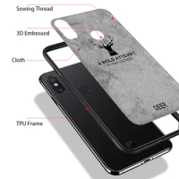 Fabric Deer Phone Case For Xiaomi Mi A2 A1 9 8 Mix 2S Max 3 Pocophone X3 NFC F1 Redmi Note 7 8T 9s 10 Pro Slim Cloth Back Cover