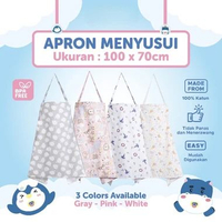 {KAIN ANTI-BACTERIAL} Apron Menyusui Tidak Nerawang Cover Nursing Apron Cotton Nursing Celemek Kain 