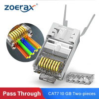 ✶Zoerax rj45 cat8 cat7 cat6a cat6 8p8c 50um Mạ Vàng Kết Nối ftp / stp | Mô-đun Mạng rj45 1.5mm - 1.5
