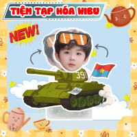 Standee lắc đầu chạy bằng pin Xe Tăng 390 Độc Lập Tự Do Lá Cờ Tổ Quốc In Theo Yêu Cầu Ghép Mặt Bé Tr