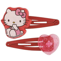 【震撼精品百貨】Hello Kitty 凱蒂貓~SKATER HELLO KITTY與愛心造型髮夾組(一組兩支入)#42210