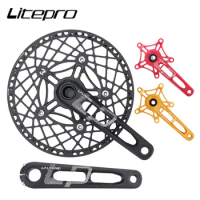 Litepro Folding Bicycle Crank Crankset 130BCD Integrated Hollow CNC Single Chainring Aluminum Alloy Chainwheel