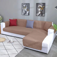 Waterproof Corner Sofa Cover for Living Room Universal L Shape Quilted Couch Cover Solid Slipcover Sofa Protector 1/2/3/4 Seater