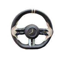 Leather for Mercedes Benz EQE350 C200 E200 E260 E300 E320 E350 GLC260 GLC300 Hand Sew Car Steering Wheel Cover Car Accessories