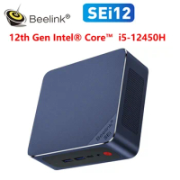 Beelink SEi12 Intel i5-12450H Mini PC Windows 11 DDR4 16GB 500GB NVMe SSD Wifi6 BT5.2 Desktop Gamer Computer