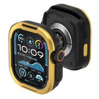 全城熱賣 - 適用蘋果apple watch鋁合金屬矽膠二合一iwatch11半包邊框保護殼金黑41mm(7/8/9/SE)