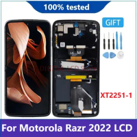 Original 6.7" For Motorola Razr 2022 LCD Display Touch Screen Digitizer Assembly For Moto Razr 3 LCD XT2251-1 Display With Frame