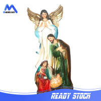 [COD] menolana Religious Jesus Resin Jesus Manger Scene Figurine for Family Shelf Home
