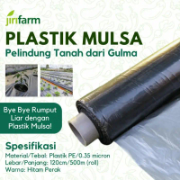 JIRIFARM - Plastik Mulsa Hitam Perak Perkebunan Lebar 120 cm Hitam Silver Eceran Per Meter