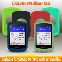 Garmin EDGE 540 840 Case GPS Bike Computer Silicone Cover Rubber Odometer Protective Case + HD Film (For Garmin EDGE540 840)