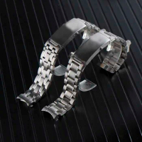 Cruved end watch strap 20mm 22mm Silver 316L Stainless steel Watch Band For omega strap seamaster speedmaster watchband