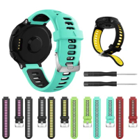 1pc Two-color Silicone Sports Leisure Watch Band for Garmin Forerunner 220/ 230/ 235/ 735xt Series Smartwatch Accessories