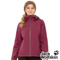 【Jack wolfskin飛狼】女 Air Wolf 俐落輕量 防風防水保暖外套 內刷毛衝鋒衣『莓果紅』