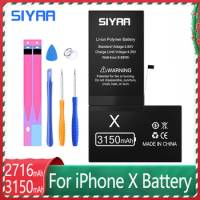 SIYAA Mobile Phone Battery For iPhone X iPhoneX High Quality 3150mAh Replacement Lithium Polymer Bateria For Apple X +Free Tools