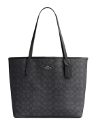 Coach Coach City Tote Bag In Signature Canvas - Charcoal Black