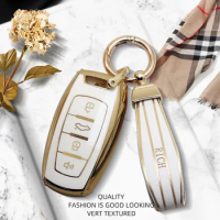 Luxurious Golden Edge Remote Key Case Full Cover For Haval Hover Coupe H1 H4 H6 H7 H8 H9 GMW F5 F7 H2S Keychain Car Accessories