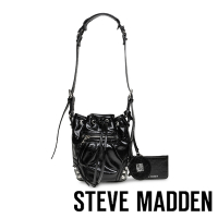 STEVE MADDEN-BVALLY 率性漆皮水桶包-黑色