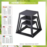VEVOR 12/18/24/30 inch Plyometric Jump Boxes Plyo Box Platform Black For Home Gym Training Conditioning Strength Training 3/4pcs