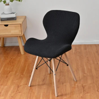 1Pc Curved Butterfly Chair Cover Velvet Dining Stool Accent Chair Slipcover Funda Silla Asiento Stretch Washable Seat Covers