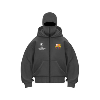 Hoodie Balaclava Berzip, Kelabu Gelap, FC Barcelona dan Liga Juara-Juara UEFA