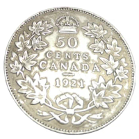 1921 Canada 50 Cents Silver Plated Copy Coin