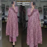 Namira One Set Wanita Kekinian Tunik Rayon Premium Baju Setelan Celana Kulot Korean Style LD 110 cm 