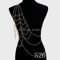 FREE SHIPPING New S26 Women Gold Chains Layers Single Shoulder Chains Chains Jewelry 3 Colors