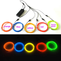 New arrival 3.2mm 1Meter 5pieces multicolor Choice Flexible el wire electroluminescent wire LED Strip glowing light-up
