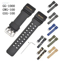 Silicone Watch Strap for Casio G-SHOCK GG-1000 GWG-100 GSG-100 Men Replacement Resin Band Sport Waterproof Bracelet Accessories