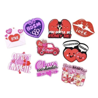 10PCS Love Letters Lungs Heart Glitter Acrylic Pendant Fit DIY ID Card Badge Holder Jewelry Making Hospital Worker Gift
