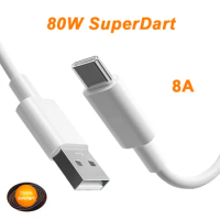 80W USB-C SuperDart Cable 8A SUPERVOOC 2.0 Fast Charger Type-C Cable for Oppo Realme GT Neo3 GT2 GT2 Pro Q5 Pro 8 9 Pro+ 65W