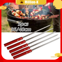 5Pcs 35/40CM Alat Tusuk Sate / Tusukan Stick Stainless Steel / Barbeque Stick