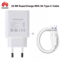 Original Huawei Fast Charger 22.5W EU Supercharge 5A Type C Data Cable For Huawei P30 P10 P20 Pro Lite Mate 9 10 Pro Mate 20 V20