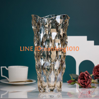 美式輕奢琉光水晶玻璃花瓶客廳酒店插花裝飾器皿擺件工藝品【不二雜貨】