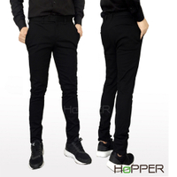 กางเกงสแล็ค Hopper Progress ผ้ายืด Skinny เดฟ สีดำ