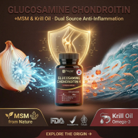 Glucosamine Chondroitin Kompleks + MSM, Krill Oil & Turmeric | 60 Kapsul Vegan | Bantu Kurangi Nyeri