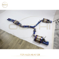 OUCHI Titanium Exhaust System Performance Catback for Audi A6 A7 C8 3.0T Muffler With Valve