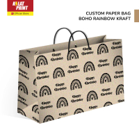 Paper Bag Kado Custom Paperbag Samson Coklat Aesthetic - Boho Rainbow Kraft