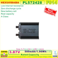 10pcs PL572428 3.87V,4.45V 500mAh,1.93Wh Battery Cell for Huami Amazfit T-Rex 2, A2169 SMART WATCH 1ICP6/25/26 F014