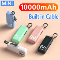 10000mAh Mini Power Bank Cellphone Fast Charging External Battery For Iphone Portable Emergency Own Line Powerbank For Huawei