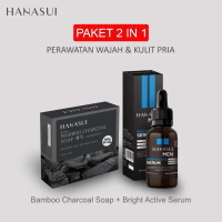 [ BPOM ] Paket lengkap sabun hanasui bambo charcoal soap dan hanasui men bright active serum ori ber