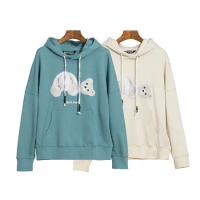 palm angels high quality solid color bear print fashion hoodie for men and women