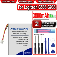 HSABAT 3800mAh 533-000132 Battery for Logitech G533 G933 G533S G933S g935 Headset Earphone