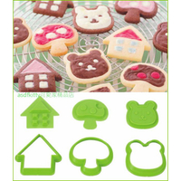 asdfkitty*日本製 貝印 COOKPAD 3入餅乾壓模型-房子 蘑菇 熊-可放餡