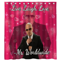 Hippie Hip Hop Pop Mr. Pit Bull Says To Be Happy Shower Curtain By Ho Me Lili For Bathroom Decor