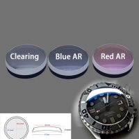 31.5mm Dome/Flat Sapphire Crystal Glass With Red Blue AR Coating Watch Glass Fit Seiko SKX007 SKX009 SRPD Abalone Tuna Men's Wat